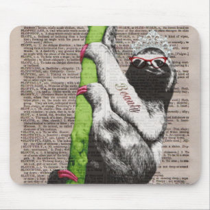 Sloth Beauty Queen Mouse Pad