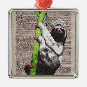 Sloth Beauty Queen Ornament