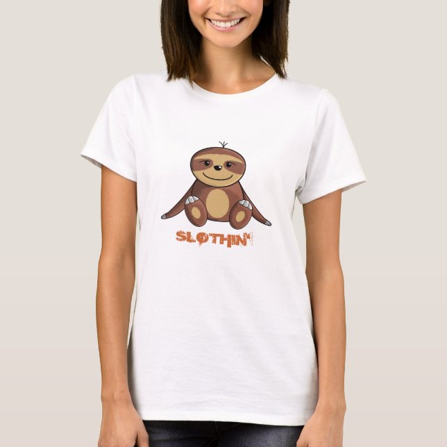 Sloth Bed/Lounging T-Shirt Womens (Front)