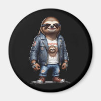 Sloth Biker Rebel Leather Jacket Cool Style Urban