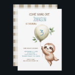 Sloth Birthday Come Hang Out 1st Birthday Invitation<br><div class="desc">Celebrate your little one’s big day with this adorable watercolor sloth birthday invitation. Featuring a sweet hanging sloth holding a balloon,  soft neutral colors,  and playful typography,  this charming invite is perfect for boys or girls and works beautifully for jungle,  safari,  zoo,  woodland,  or animal-themed birthdays.</div>