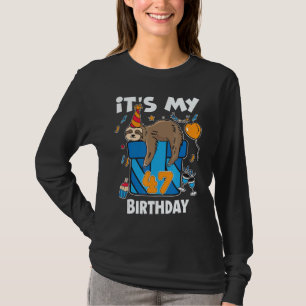 Sloth Birthday Him & Her 47 Years Old Men & Women T-Shirt