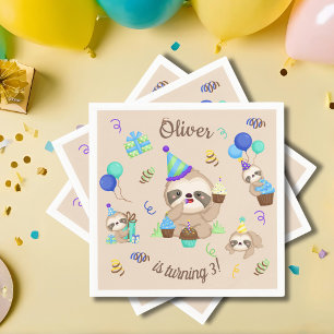 Sloth Birthday Party Napkin