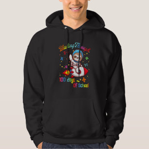 Sloth Blasting Through 100 Days of School 100th Da Hoodie