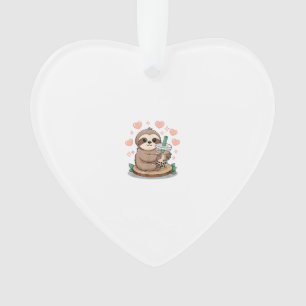 Sloth Boba Tea Bubble Tea T-Shirt Ornament