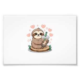 Sloth Boba Tea Bubble Tea T-Shirt Photo Print