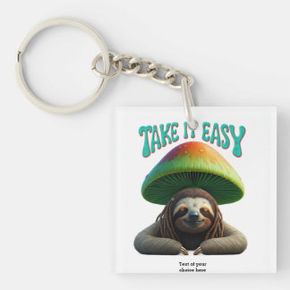 Sloth Boho Hippie custom personalised Hippie  Key Ring