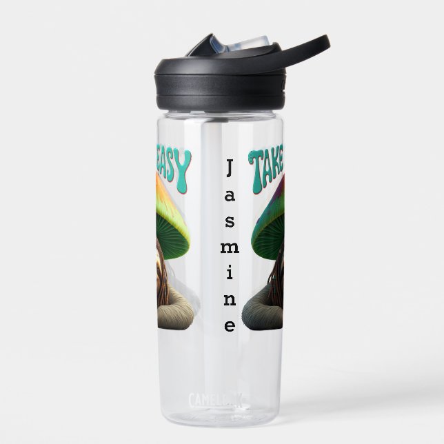 Sloth Boho Hippie custom personalised Hippie  Water Bottle (Left)