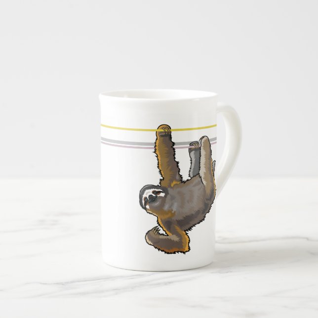 sloth bone china mug (Front Right)