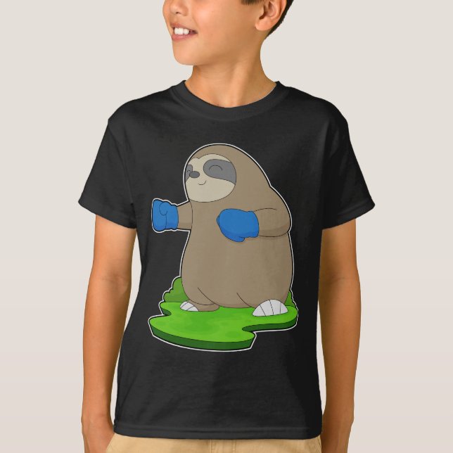 Sloth Boxer Boxing gloves Boxing T-Shirt (Front)