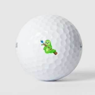 Sloth Branch Cartoon Fantasy Nature Wildlife Golf Balls