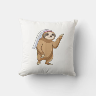 Sloth Bride Veil Wedding T-Shirt Cushion