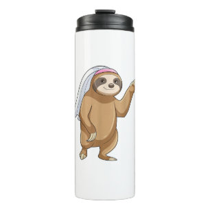 Sloth Bride Veil Wedding T-Shirt Thermal Tumbler