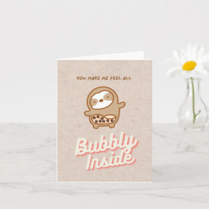 Sloth Bubble Tea Card