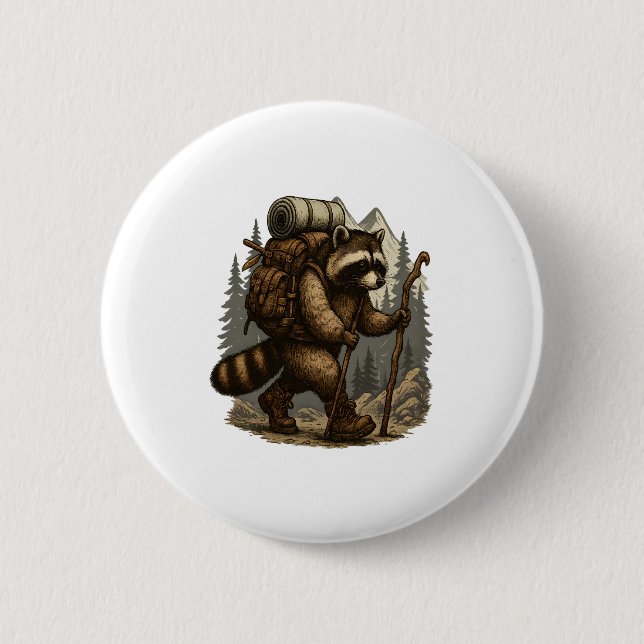 Sloth Camping Hiking 6 Cm Round Badge (Front)