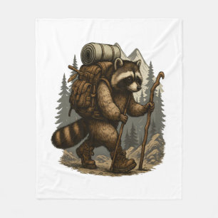 Sloth Camping Hiking Fleece Blanket