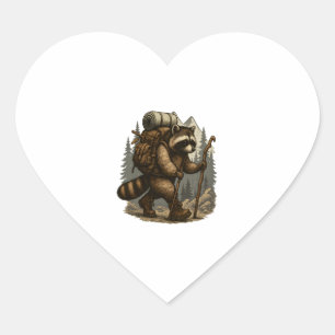 Sloth Camping Hiking Heart Sticker