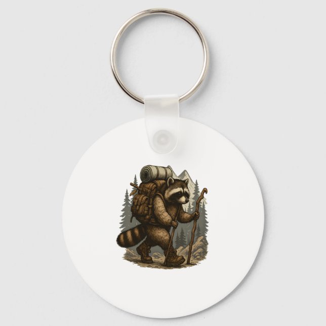 Sloth Camping Hiking Key Ring (Front)