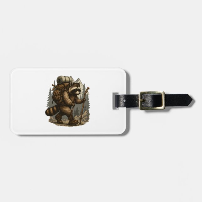 Sloth Camping Hiking Luggage Tag (Front Horizontal)