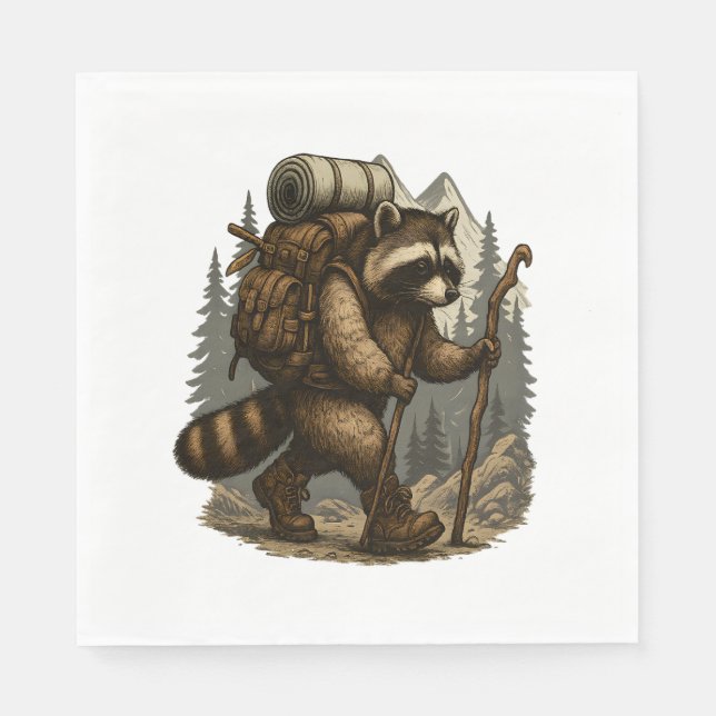 Sloth Camping Hiking Napkin (Front)