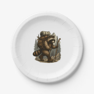 Sloth Camping Hiking Paper Plate