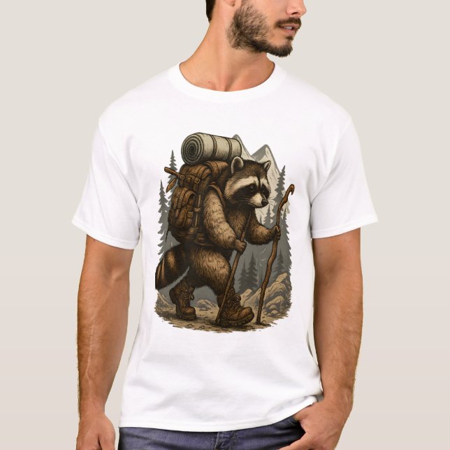 Sloth Camping Hiking T-Shirt (Front)
