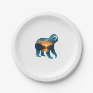 Sloth Camping Lover Paper Plate