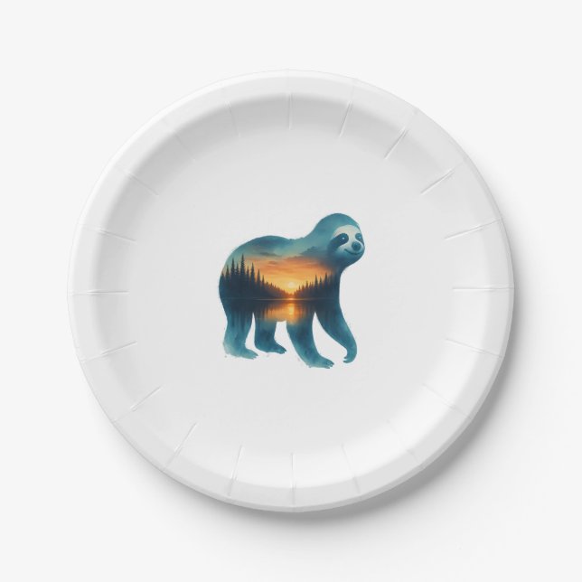 Sloth Camping Lover Paper Plate (Front)