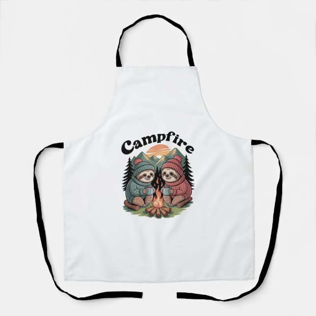 Sloth camping Team Official campfire Apron (Front)