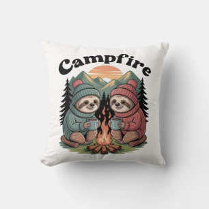 Sloth camping Team Official campfire Cushion