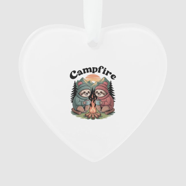 Sloth camping Team Official campfire Ornament (Front)