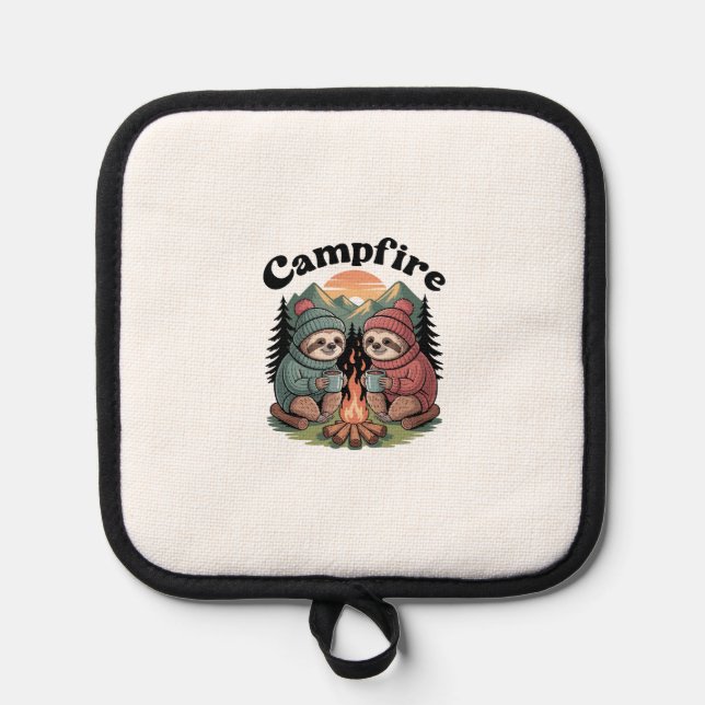 Sloth camping Team Official campfire Pot Holder (Front)