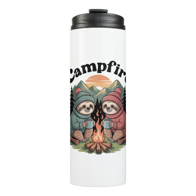 Sloth camping Team Official campfire Thermal Tumbler (Front)