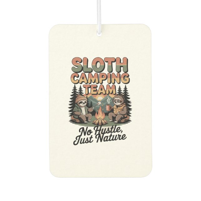 sloth camping team with nature car air freshener (Front)
