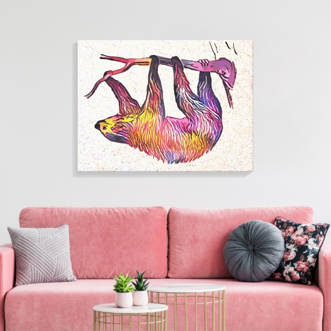 Sloth Canvas Print (Insitu(LivingRoom))