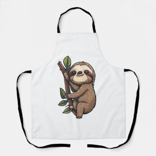 Sloth cartoon illustration apron