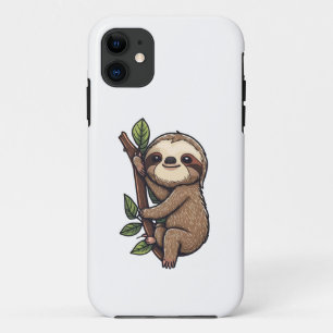 Sloth cartoon illustration iPhone 11 case