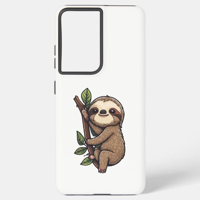 Sloth cartoon illustration samsung galaxy s21 ultra case (Back)