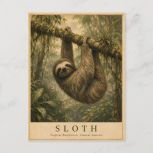 Sloth Central America VINTAGE Postcard