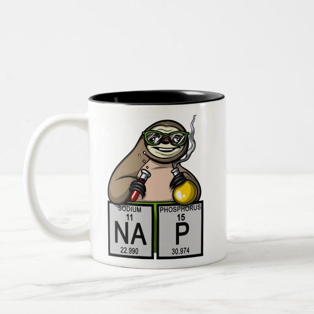 Sloth Chemistry Teacher Science Animal Two-Tone Coffee Mug (Left)