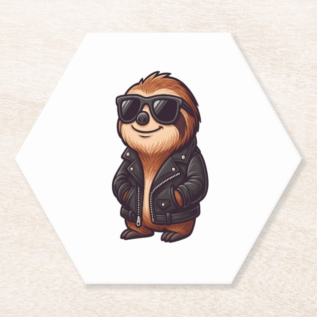 Sloth Chill Mood Paper Coaster (Front)