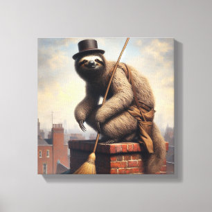 Sloth Chimney Sweep Canvas Print