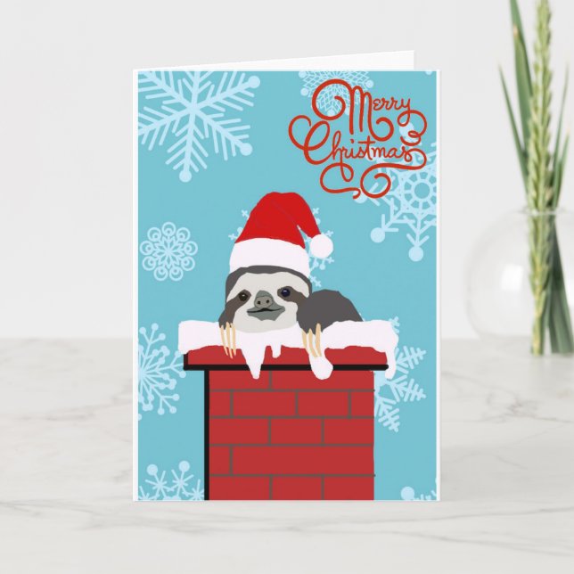 Sloth Christmas Card (Front)