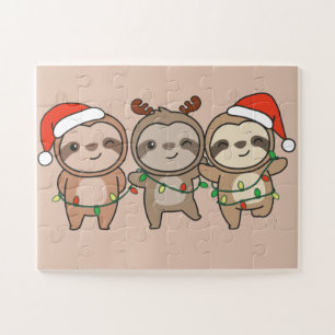 Sloth Christmas Christmas Animals Cute Sloth Jigsa Jigsaw Puzzle
