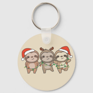 Sloth Christmas Christmas Animals Cute Sloth Keych Key Ring