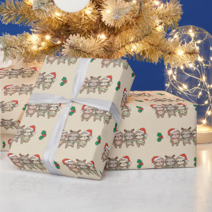 Sloth Christmas Christmas Animals Cute Sloth Wrapping Paper