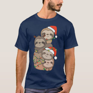 Sloth Christmas Christmas Tree Animals Cute Sloths T-Shirt