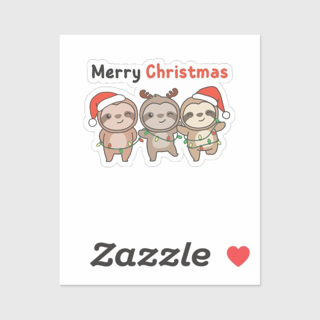 Sloth Christmas Cute Sloths Merry Christmas (Sheet)