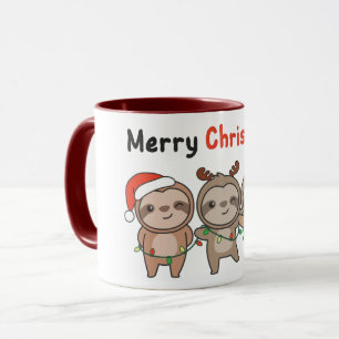 Sloth Christmas Cute Sloths Merry Christmas Mug