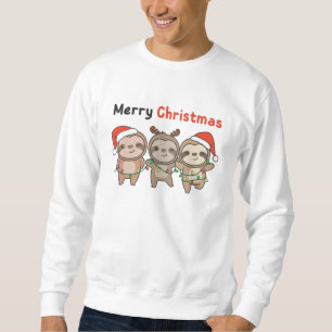 Sloth Christmas Cute Sloths Merry Christmas Sweatshirt